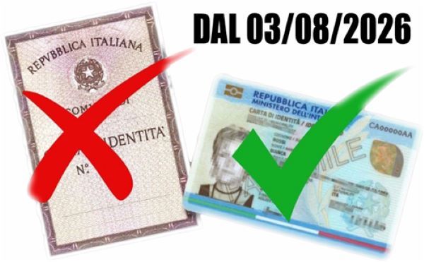 SCADENZA VALIDITA' CARTE D'IDENTITA' CARTACEE